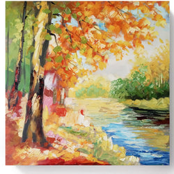 Canvas Oil Painting - Summer Walk By The River - Fervor + Hue