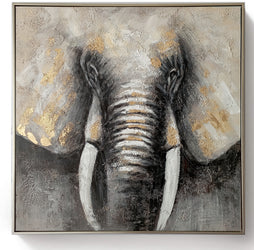 Framed Oil Painting - Elephant - Fervor + Hue