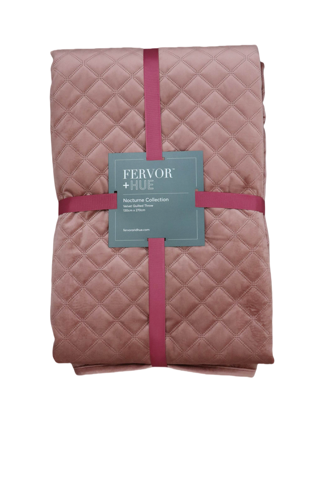F+H Quilted Velvet Throw Rose Quartz