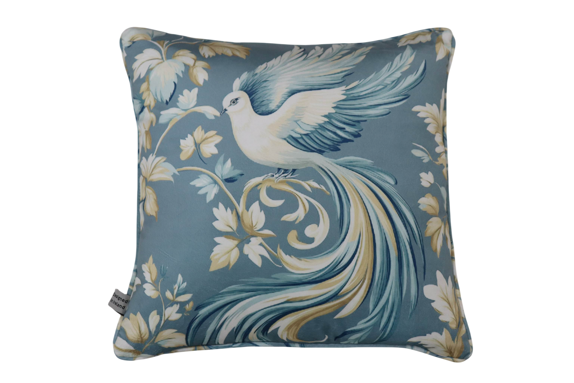 Cushion F+H Velvet Classic Bird Cream Multi