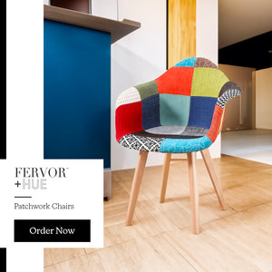 Eames Style Studio Chair Patchwork Red Multi - Fervor + Hue