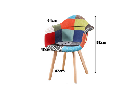 Eames Style Studio Chair Patchwork Red Multi - Fervor + Hue