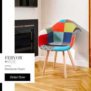 Eames Style Studio Chair Patchwork Red Multi - Fervor + Hue