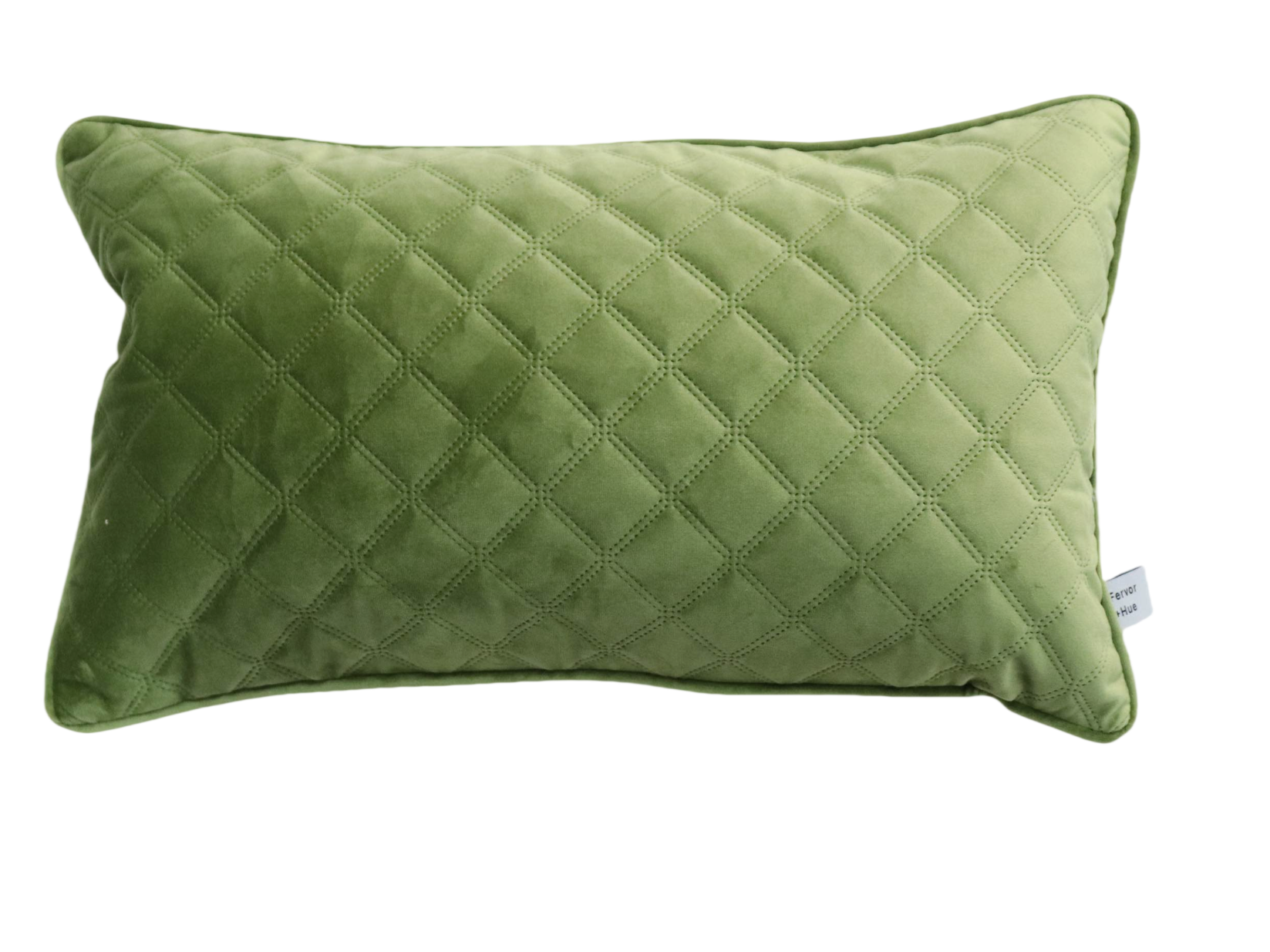 Cushion F+H Quilted Velvet Moss Green 30x50cm