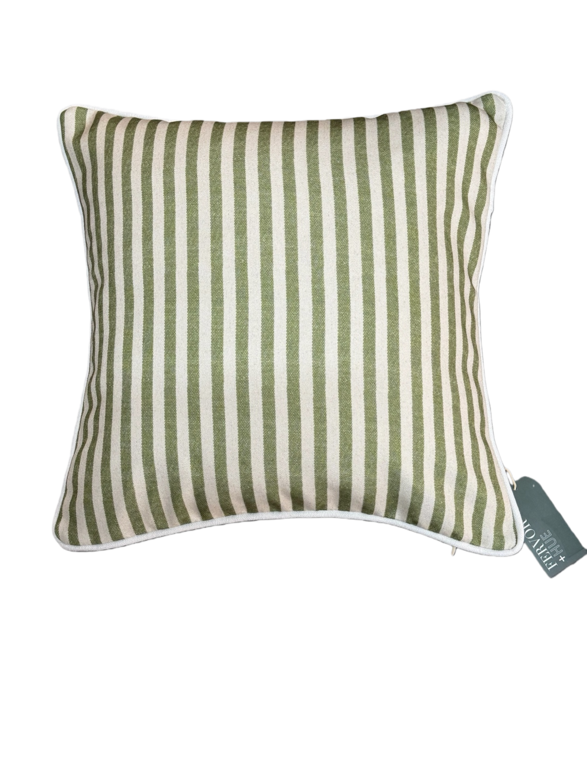 Cushion Linen Weave Stripe Green