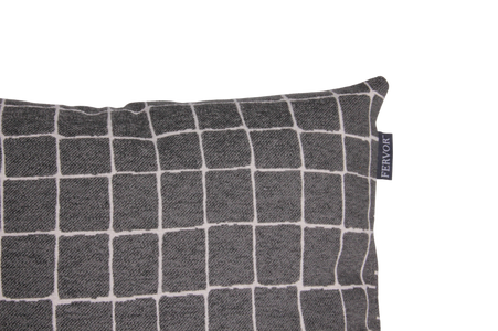 Cushion Caspian Checkers Grey - Fervor + Hue