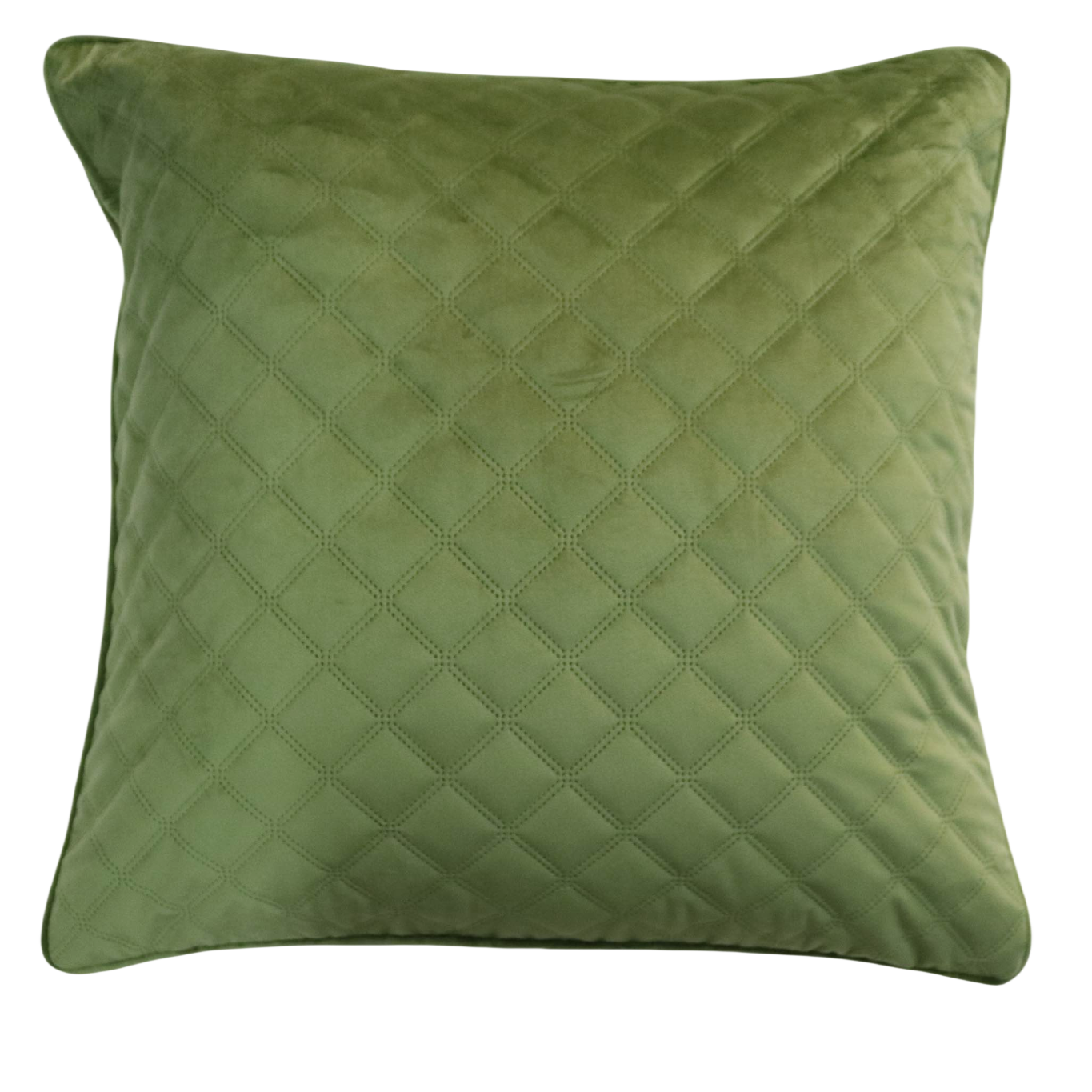 Cushion F+H Quilted Velvet Moss Green 50x50cm