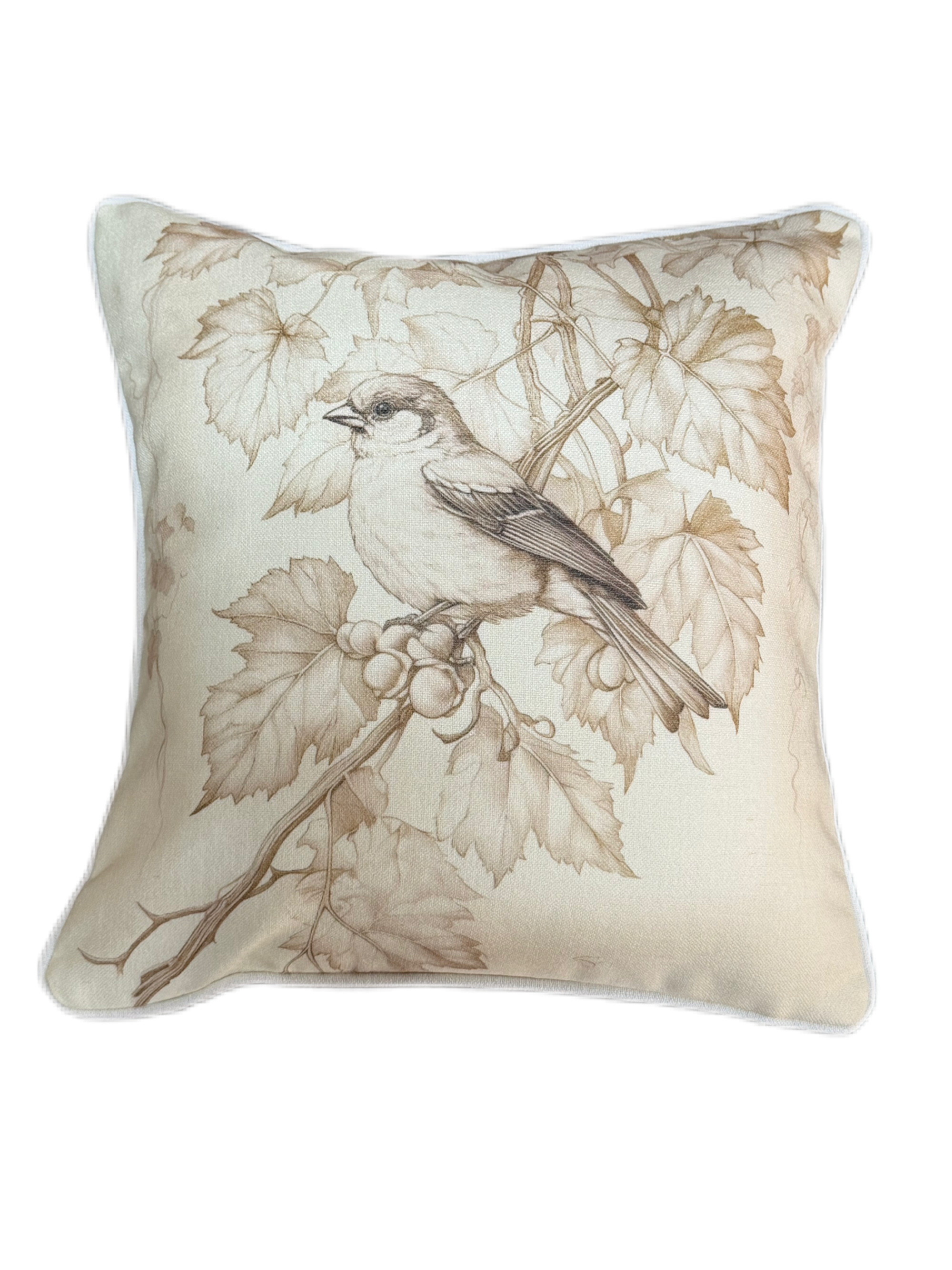 Cushion Linen Weave Sketch Bird