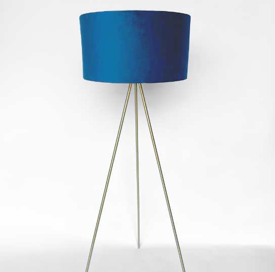 Blue tripod deals floor lamp