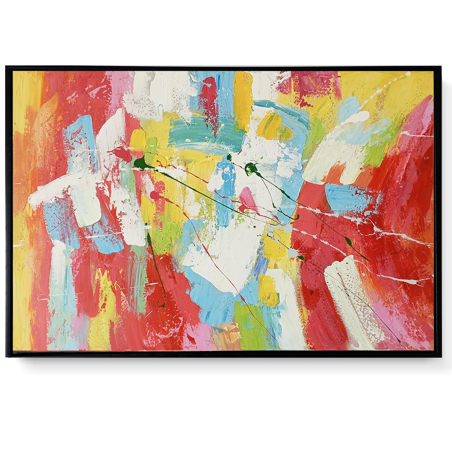 Framed Oil Painting - Abstract Fun Colour - Fervor + Hue