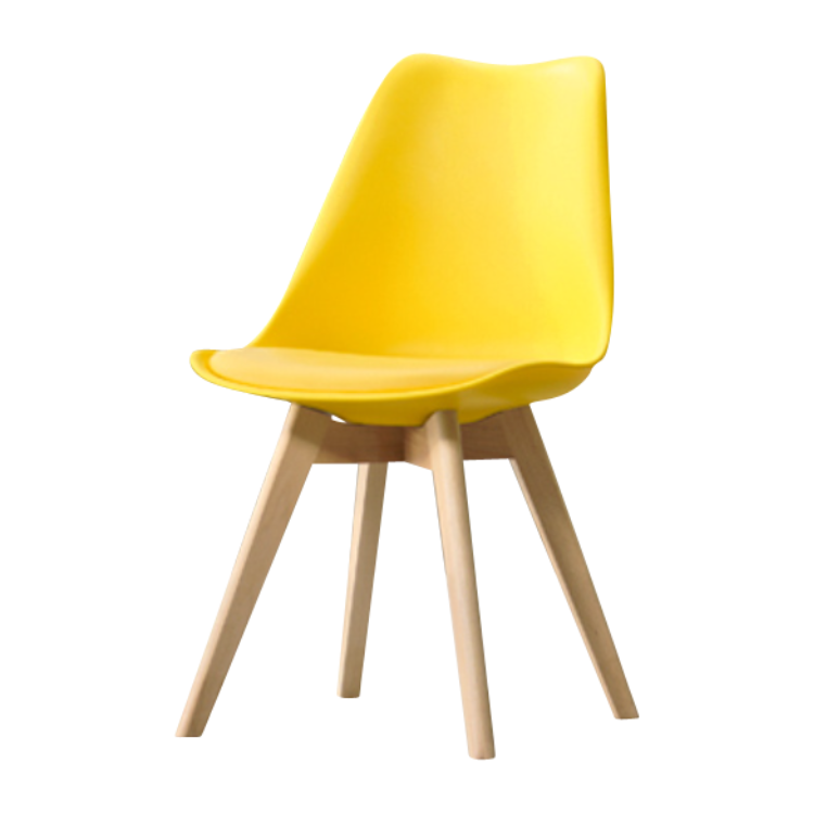 Eames Style Dining Chairs Yellow with padded seat - Back in stock early April Pre order now - Fervor + Hue