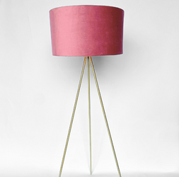 VELVET FABRIC & METAL Floor LAMP 58432 Pink - Fervor + Hue