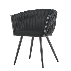 Rosa Arm Chair Velvet Black - Fervor + Hue