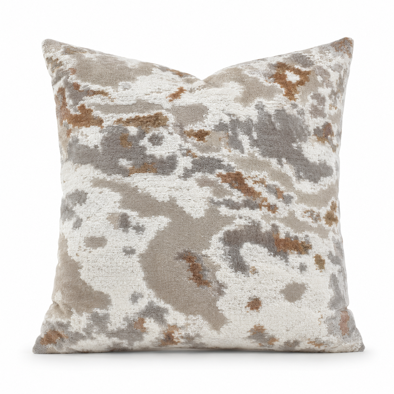 Cushion F+H Velvet Abstract Beige Multi Available Early Oct