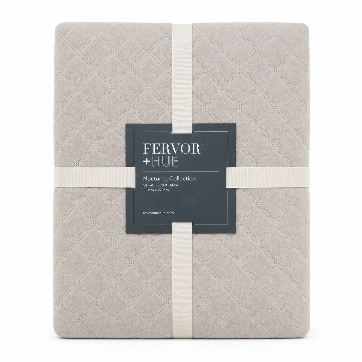 F+H Quilted Velvet Throw Mocha
