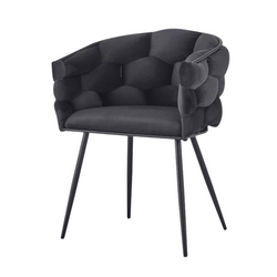 Aya Arm Chair Velvet Black - Fervor + Hue