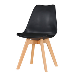 Eames Style Dining Chairs Black with padded seat - Back in stock early April Pre order now - Fervor + Hue