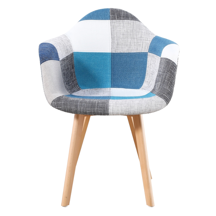 Eames Style Studio Chairs Blue Patchwork - Fervor + Hue