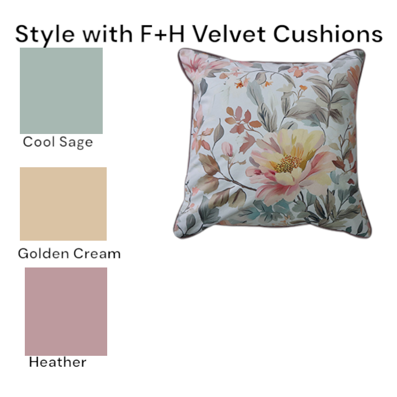 Cushion F+H Velvet Floral Charm