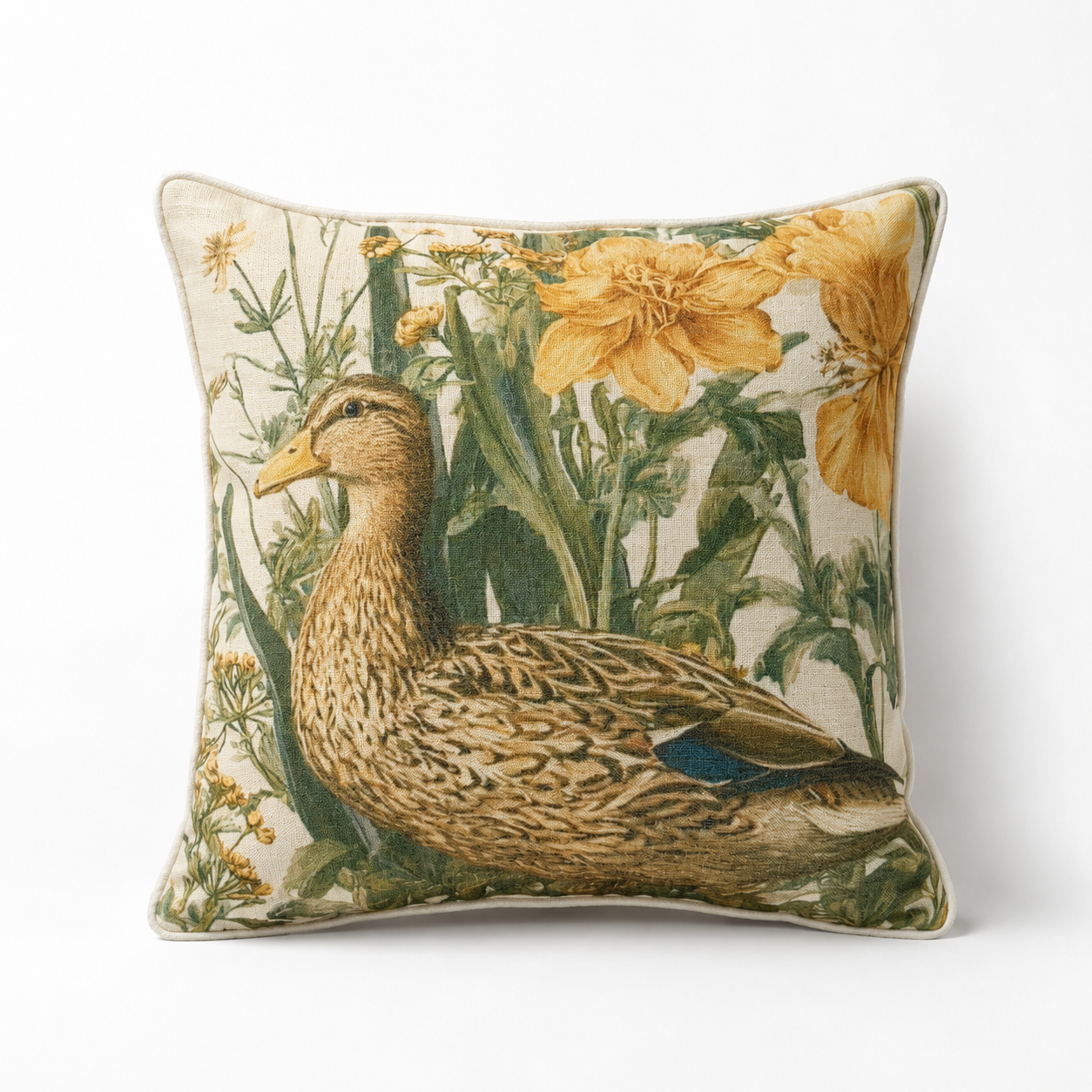 Cushion Linen Weave Rustic Duck