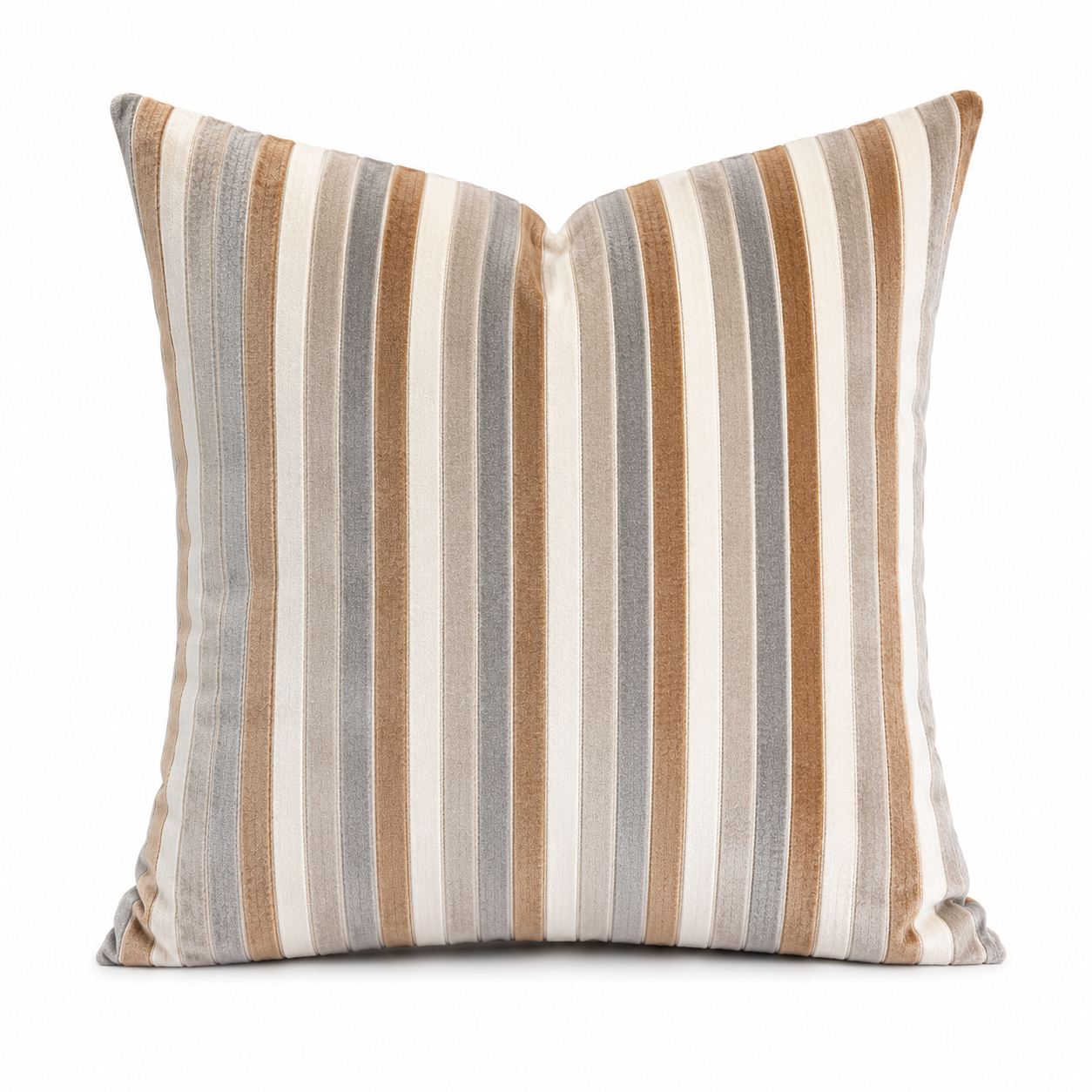 Cushion F+H Velvet Stripe Beige Multi Available Early Oct