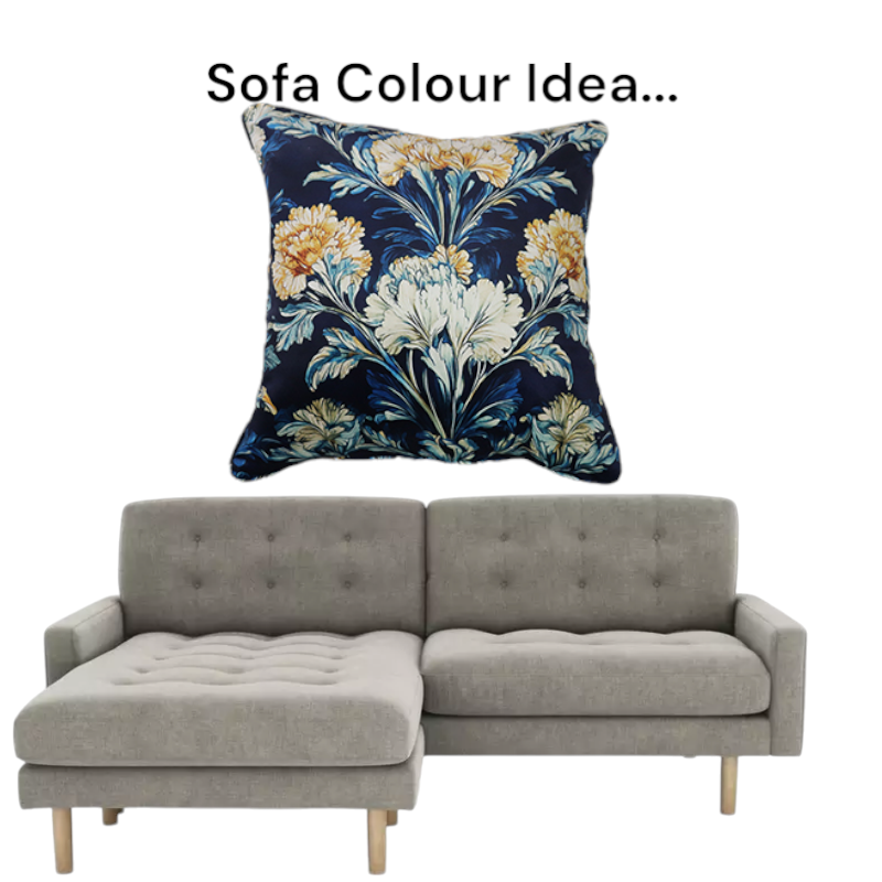 Cushion F+H Velvet Floral Classic Midnight