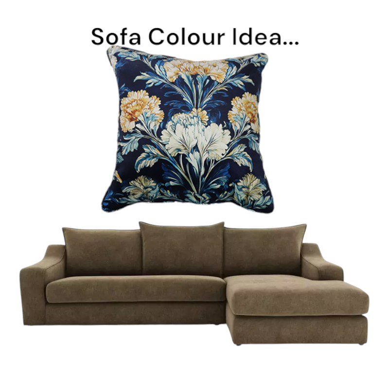 Cushion F+H Velvet Floral Classic Midnight