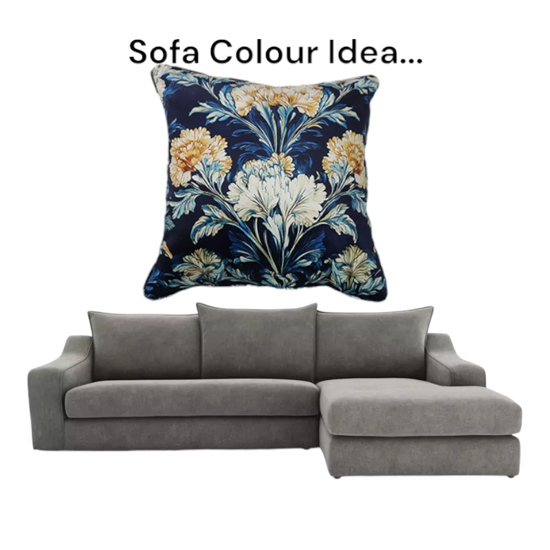 Cushion F+H Velvet Floral Classic Midnight