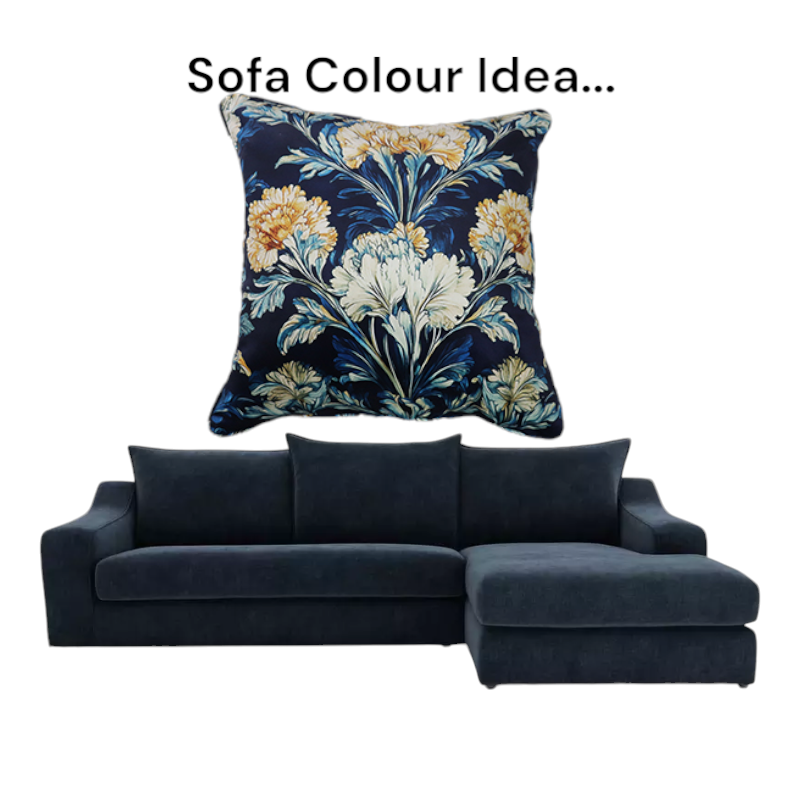 Cushion F+H Velvet Floral Classic Midnight