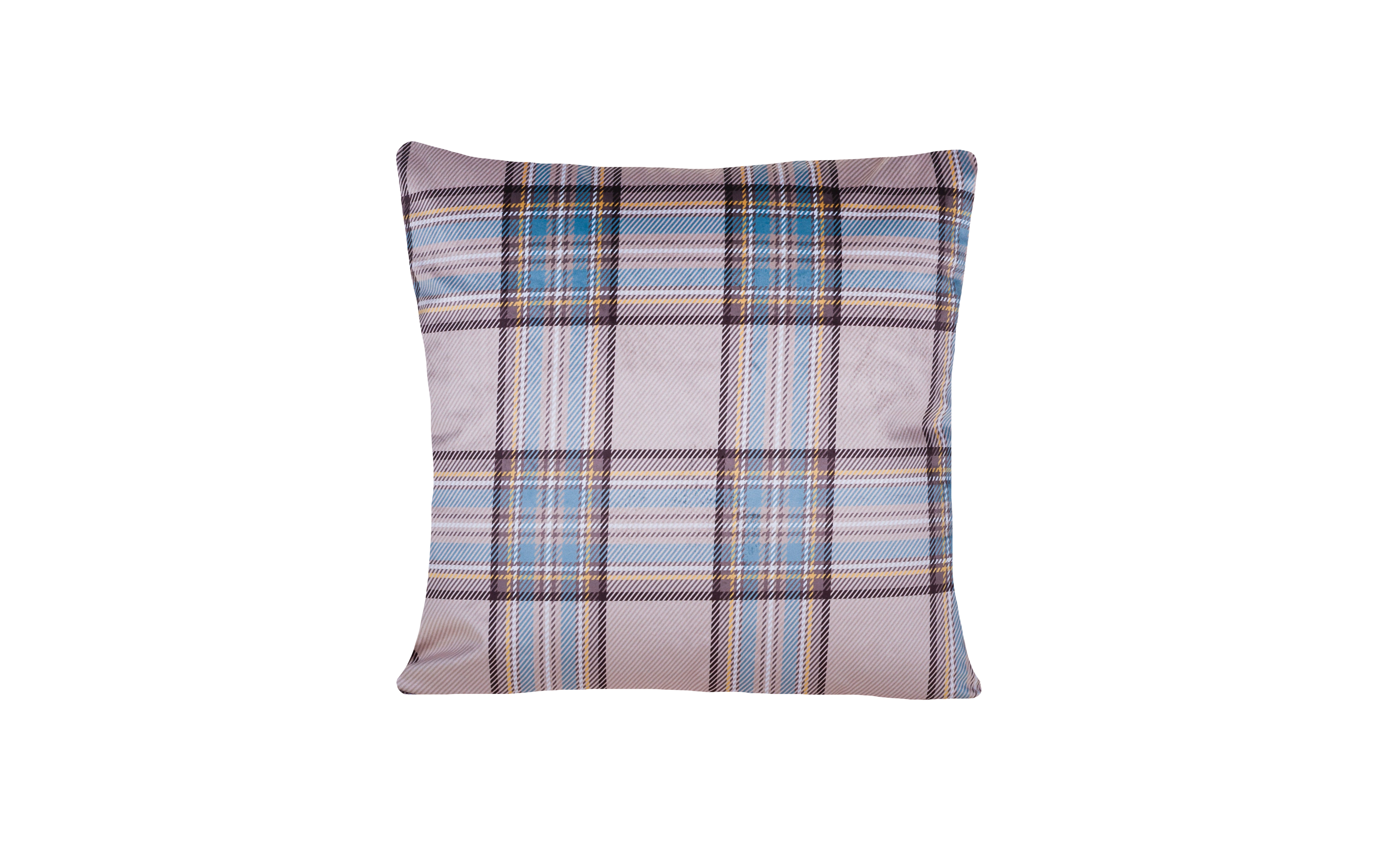 Cushion Chenille Print Check Champagne - Fervor + Hue