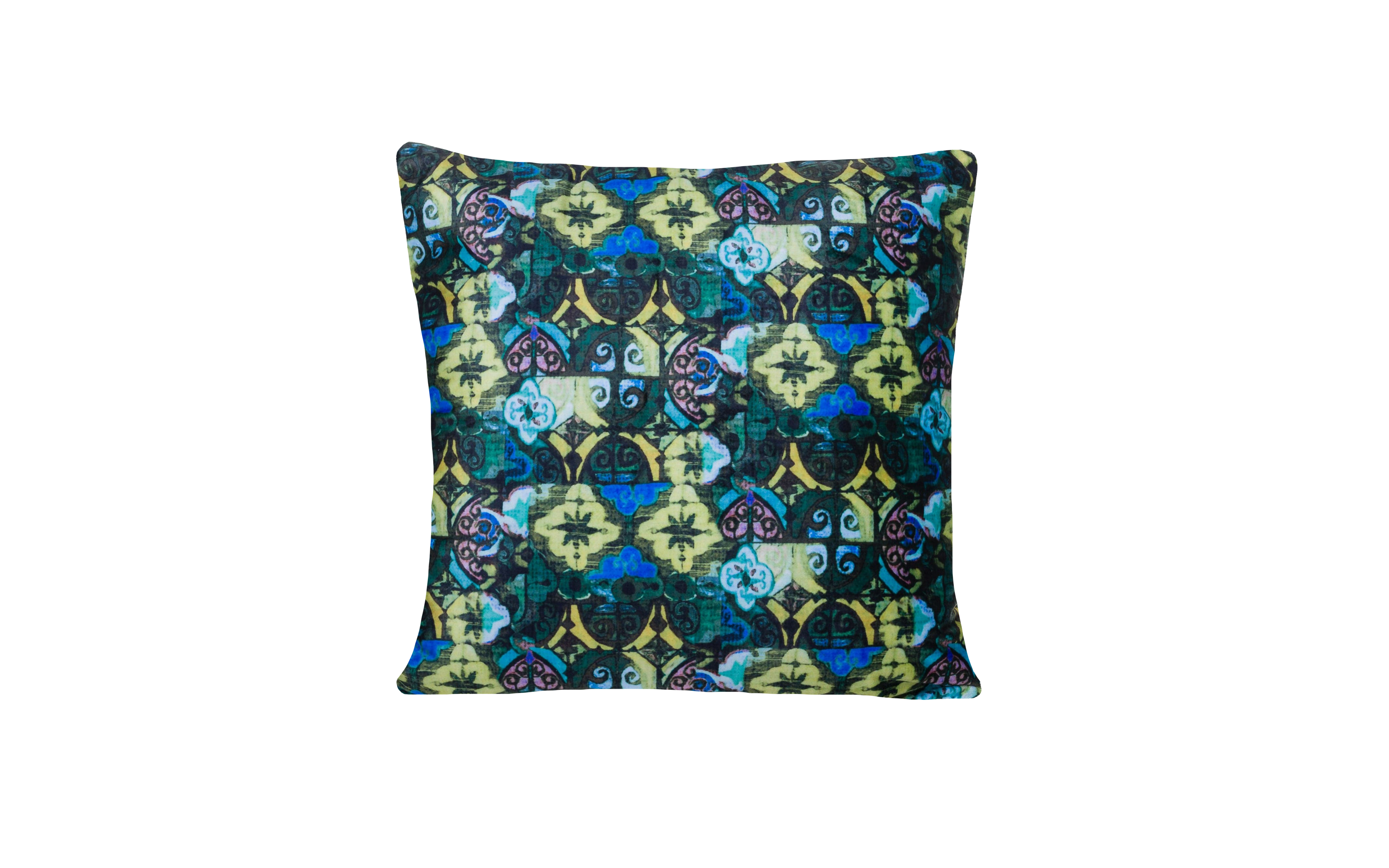 Cushion Chenille Print Clarke Mosaic Multi - Fervor + Hue