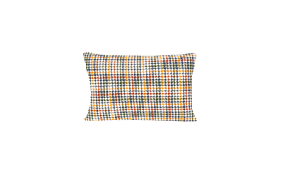 Cushion Tweedy Check Teal Rust 30/50 - Fervor + Hue