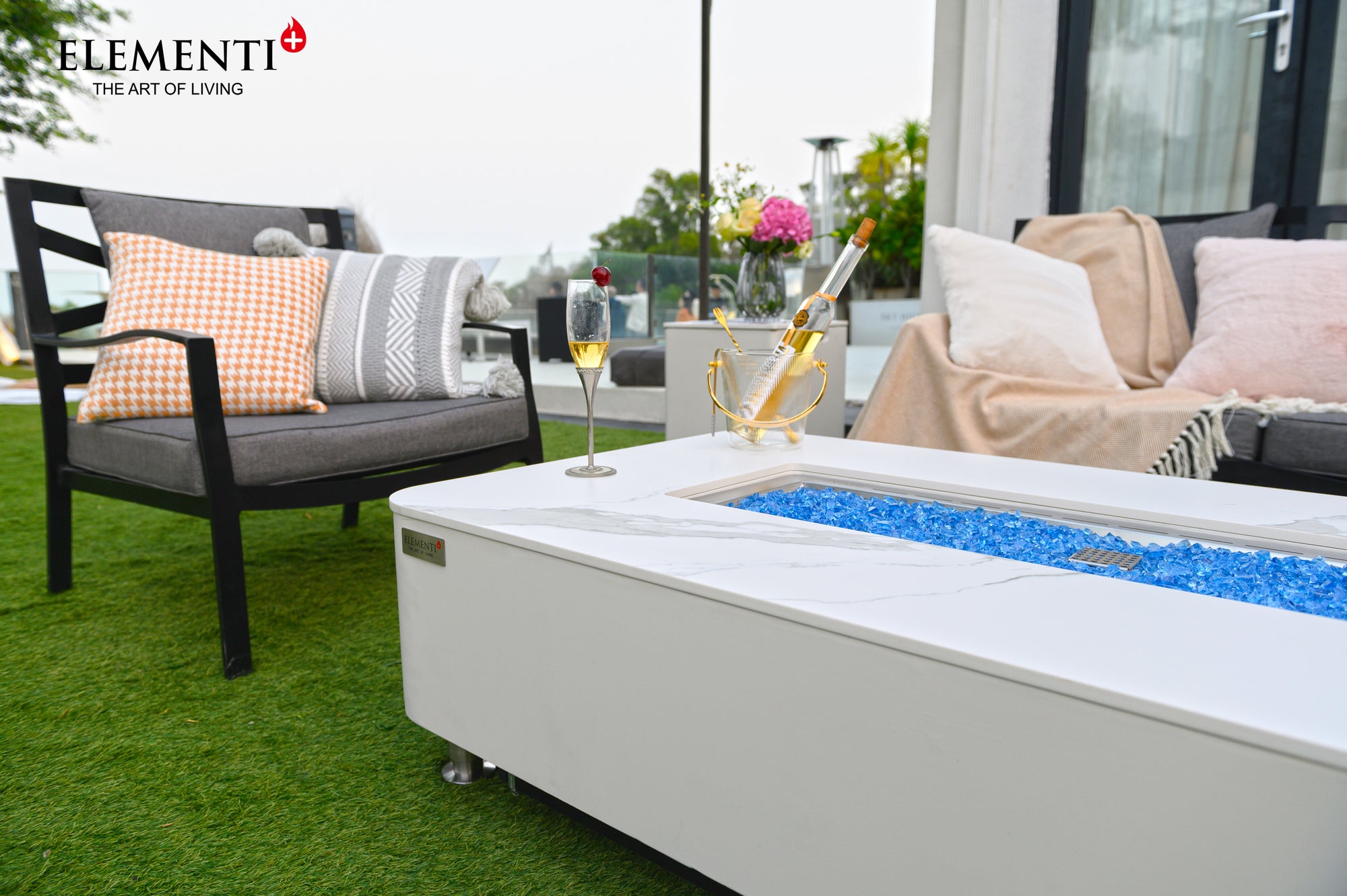 Athens Porcelain Top Fire Table