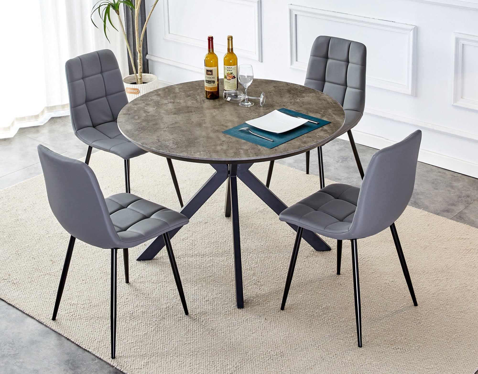 Ezra Round Table Grey