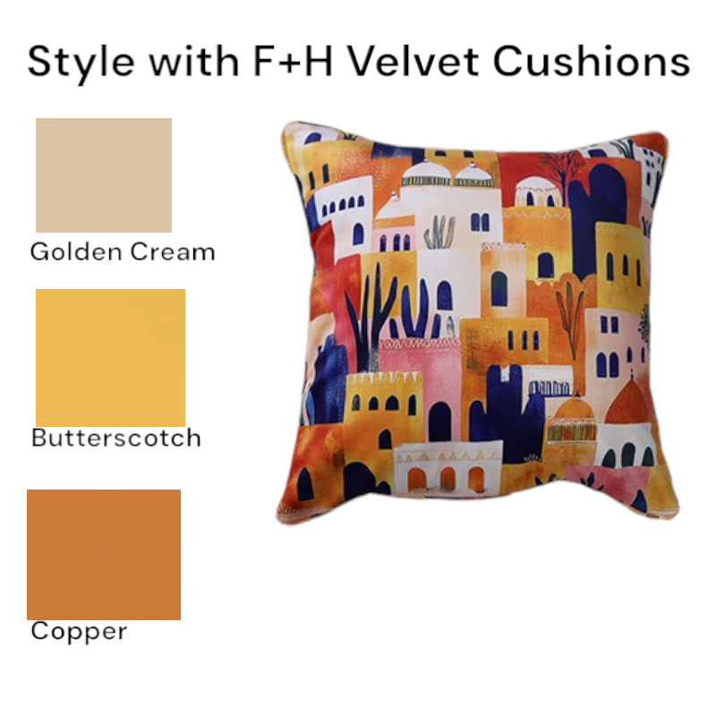 Cushion F+H Velvet Exotic Village