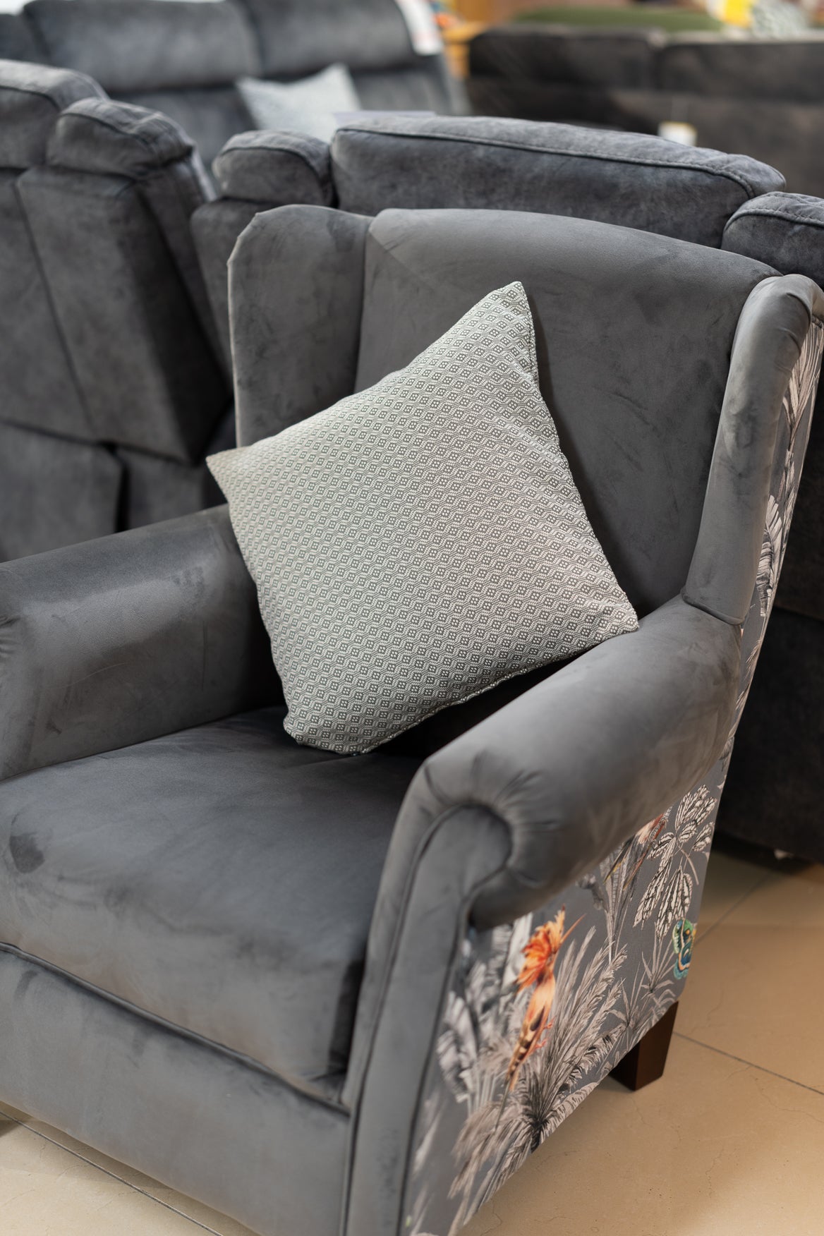 Cushion Native Weave Grey