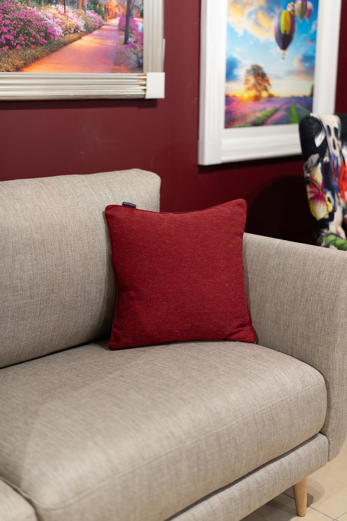 Cushion Linen Weave Raspberry