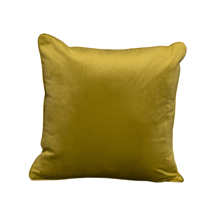 Cushion F+H Velvet Plain Olive Green