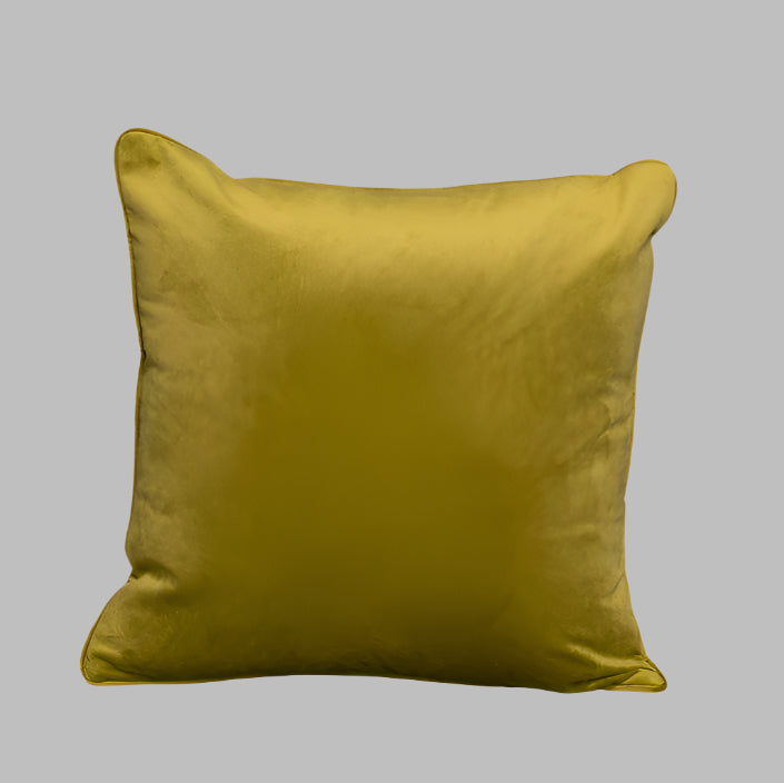 Cushion F+H Velvet Plain Olive Green 45x45cm