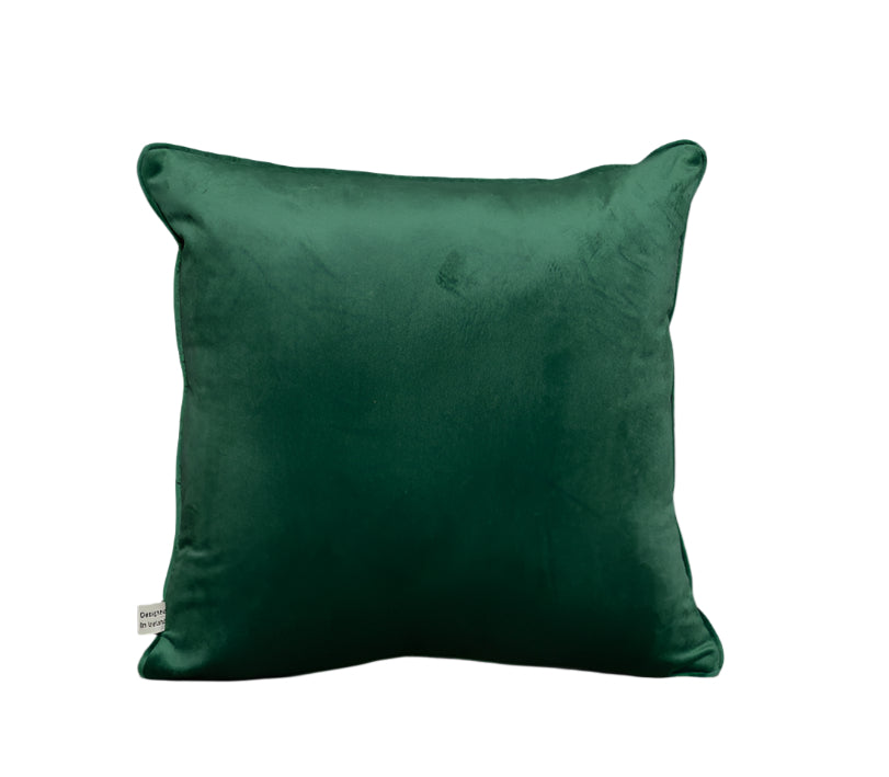 Cushion F+H Velvet Plain Emerald Green