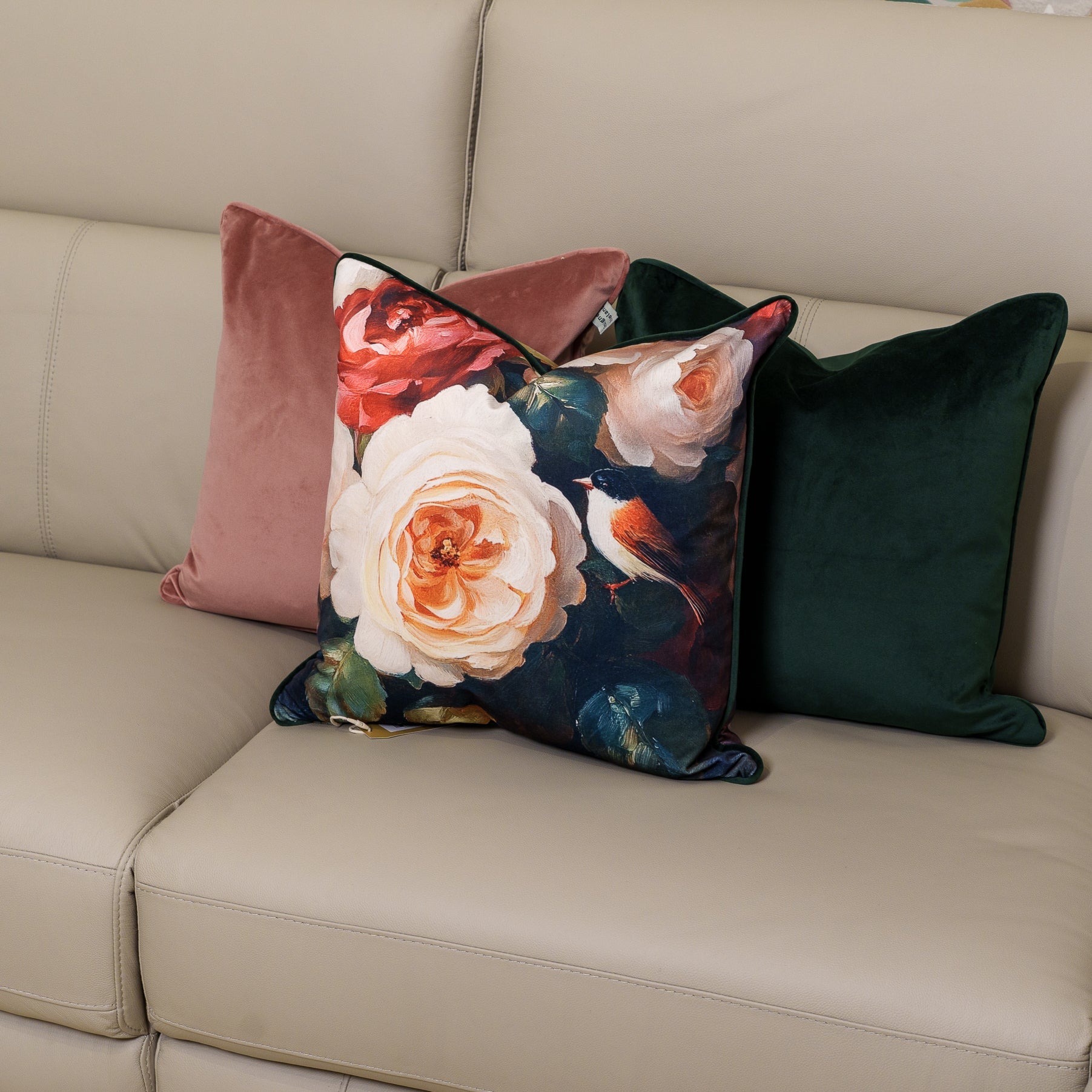 Cushion F+H Velvet Night Bloom Rose Multi