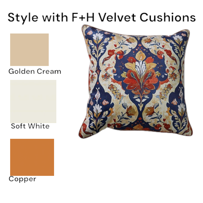 Cushion F+H Velvet Abstract Fabia