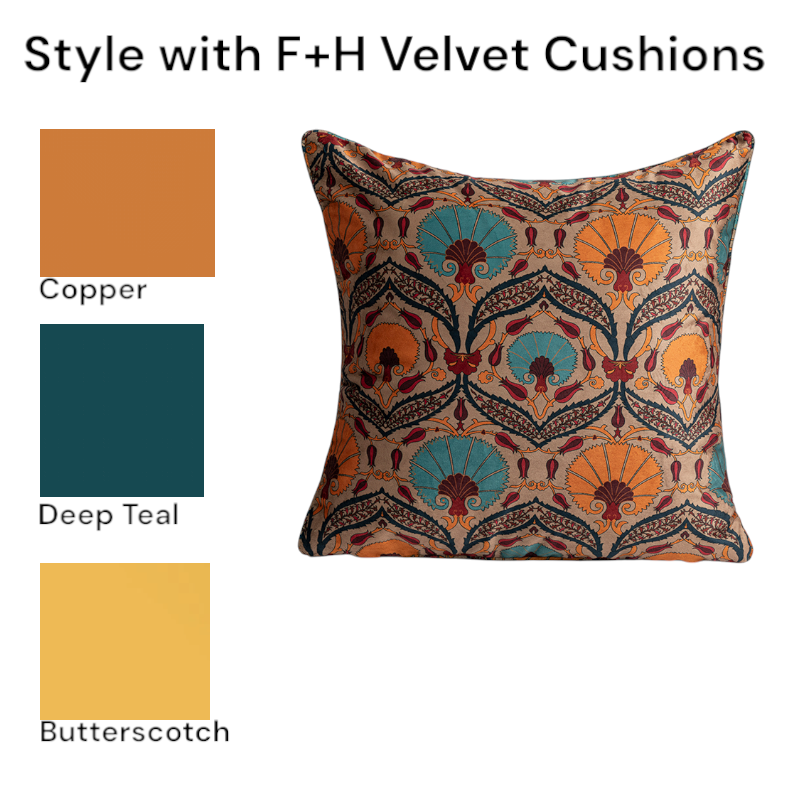 Cushion Chenille Print Deco Fanfare