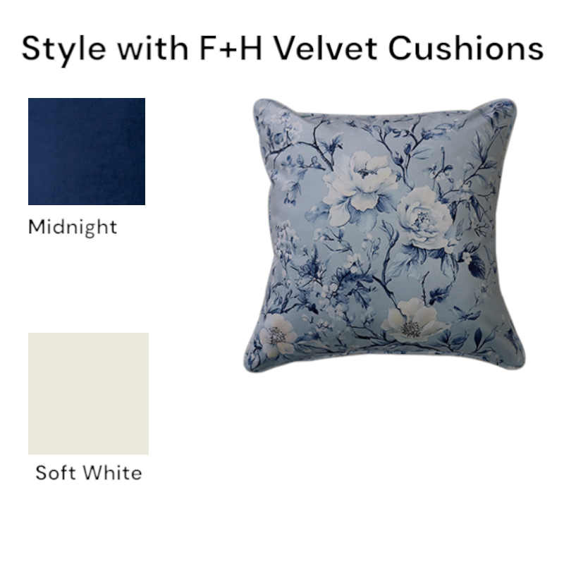 Cushion F+H Velvet Vintage Floral Branch