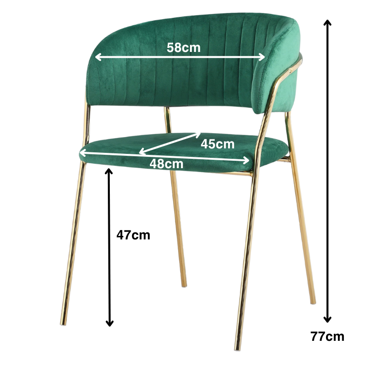 Ada Chair Velvet Green - Fervor + Hue