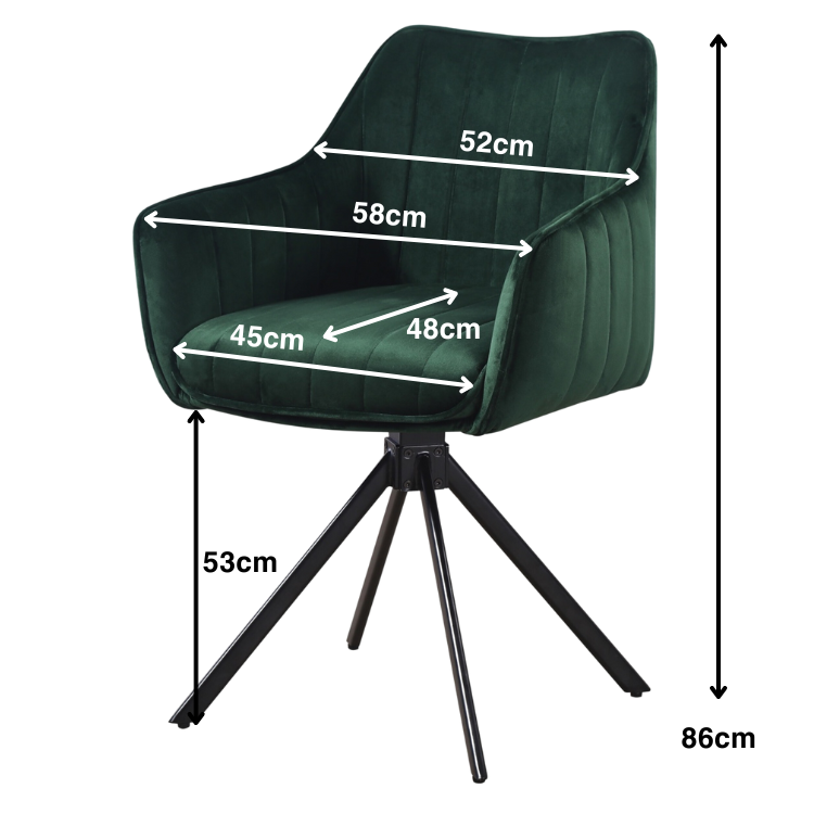 Alex Arm Chair Velvet Green - Fervor + Hue
