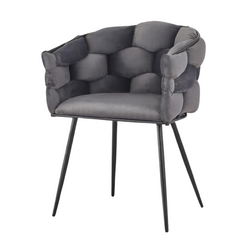 Aya Arm Chair Velvet Grey - Fervor + Hue
