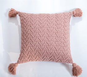 Cushion Tilly Texture Tassel 45cm Pink - Fervor + Hue
