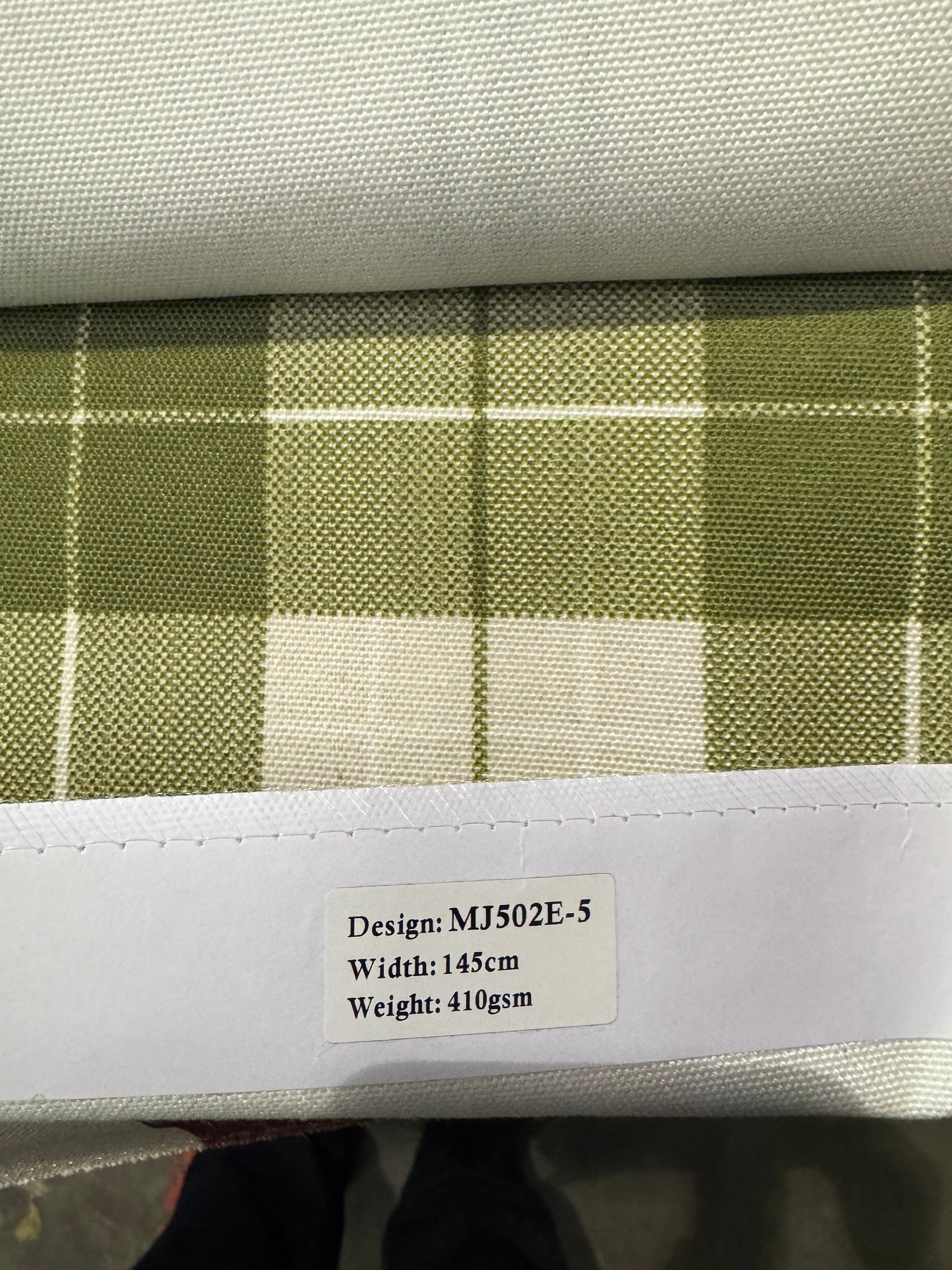 Cushion Linen Weave Check Green