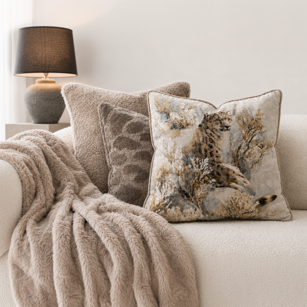 Cushion F+H Fairbank Fur Mink Available Early Oct
